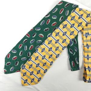 Robert‎ Talbott Studio Geometric Silk Ties Lot of 2 Hand Sewn USA